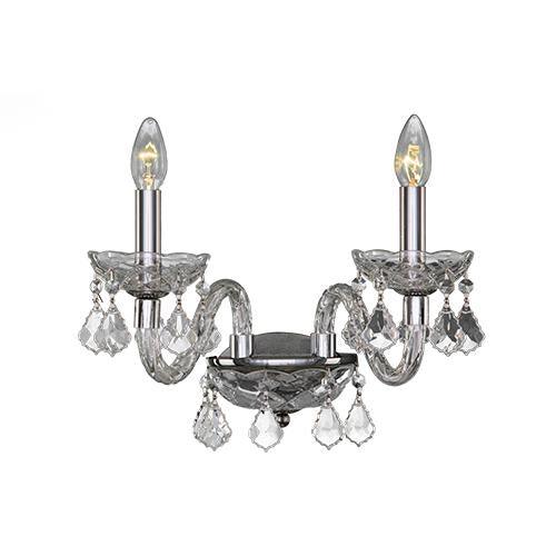 Crystal - 2 Bulbs - Chrome - Pendeloque Clear