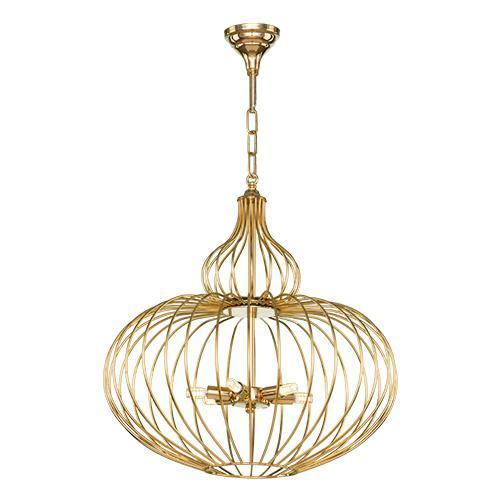 Asfour Crystal - Modern Chandelier - 6 Bulbs - Gold - Without Crystal