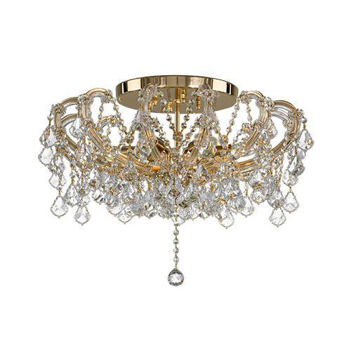 Teresa - 6 Bulbs - Gold - Octagon Clear