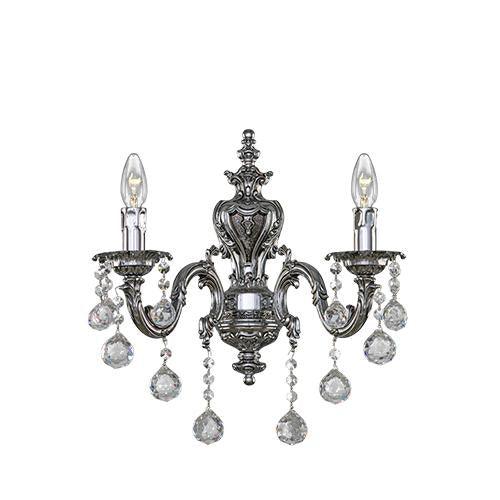 Brass - 2 Bulbs - Chrome Oxide - Ball Clear