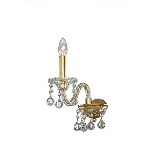 Crystal - 1 Bulb - Gold - Ball Clear