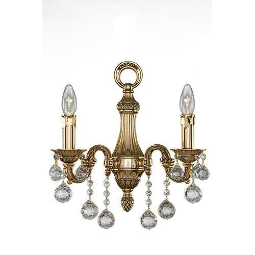 Brass - 2 Bulbs - Gold Oxide - Ball Clear