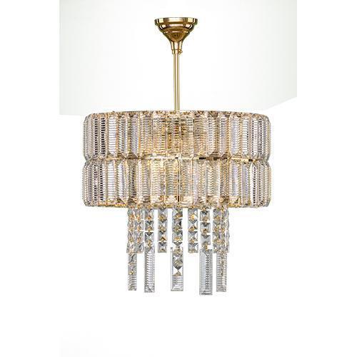 Asfour Crystal - Modern Chandelier - 8 Bulbs - Gold - Drop Clear