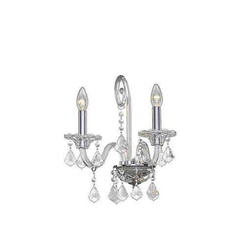 Crystal - 2 Bulbs - Chrome - Pendeloque Clear