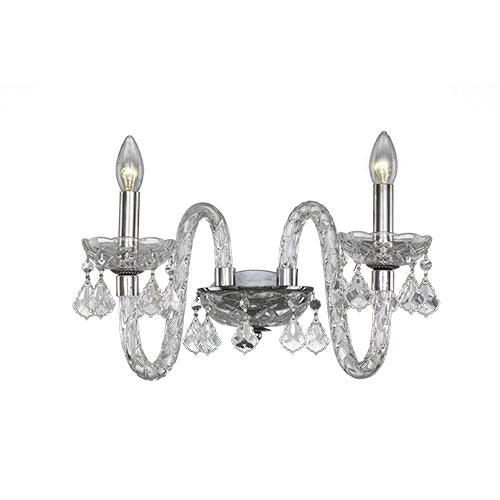 Crystal - 2 Bulbs - Chrome - Pendeloque Clear