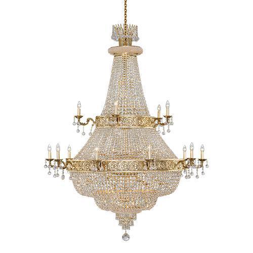 Asfour Crystal - Empire Chandelier - 43 Bulbs - Gold Oxide - Ball Clear