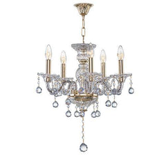Asfour Crystal - Crystal - 5 Bulbs - Gold - Ball Clear