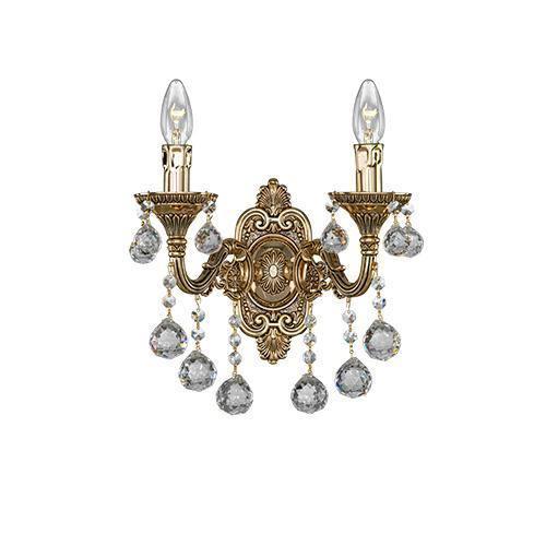 Brass - 2 Bulbs - Gold Oxide - Ball Clear