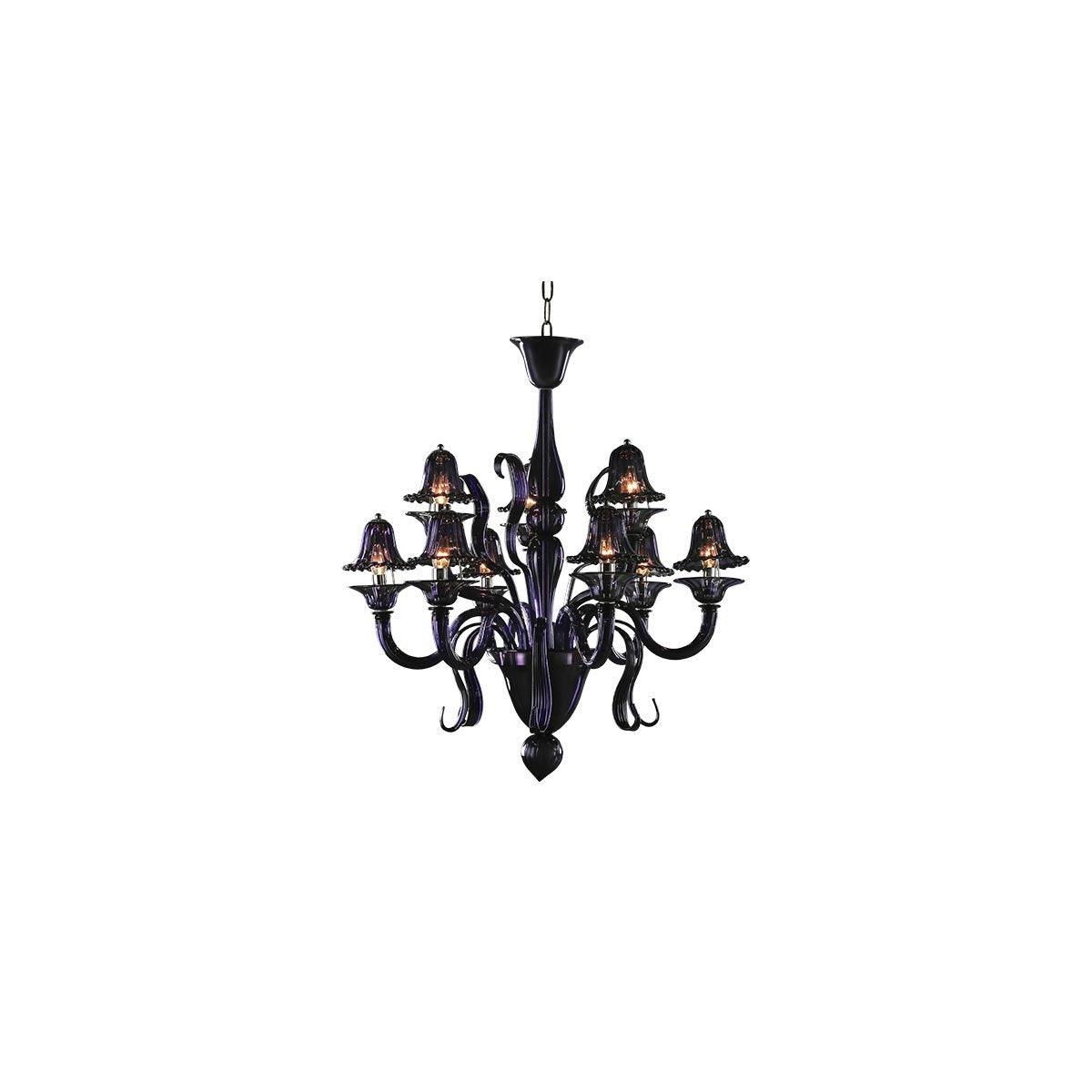 Murano Chandelier - 9 Bulbs - Tanzanit