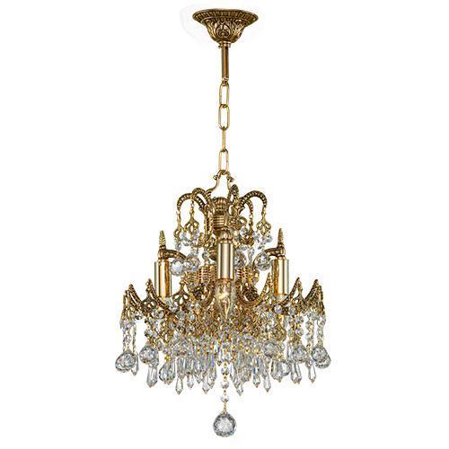 Asfour Crystal - Royal Chandelier - 10 Bulbs - Gold Oxide - Ball, Octagon & Drop  Clear