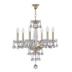 Asfour Crystal - Crystal - 6 Bulbs - Gold - Octagon Clear