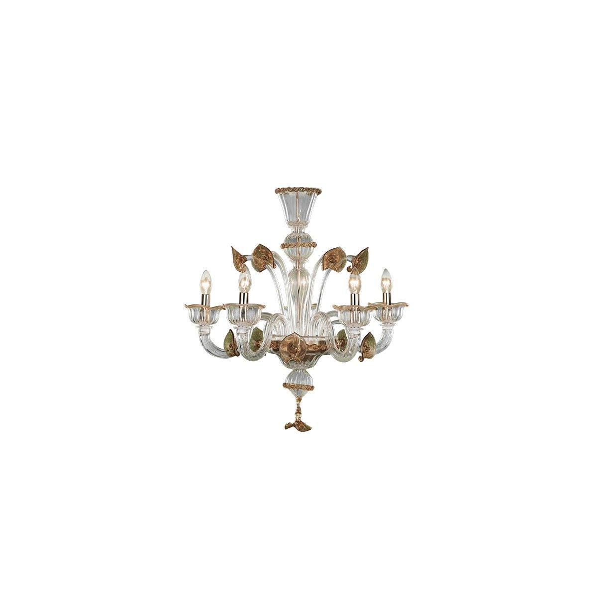 Murano Chandelier - 9 Bulbs - Transparent*Amber