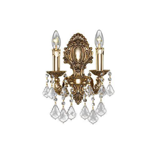 Brass - 2 Bulbs - Gold Oxide - Pendeloque & Octagon Clear
