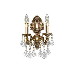 Brass - 2 Bulbs - Gold Oxide - Pendeloque & Octagon Clear