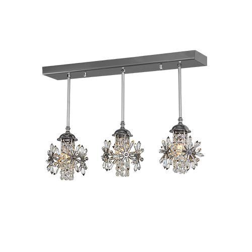 Majestic - 3 Bulbs - Chrome - Chatons Clear