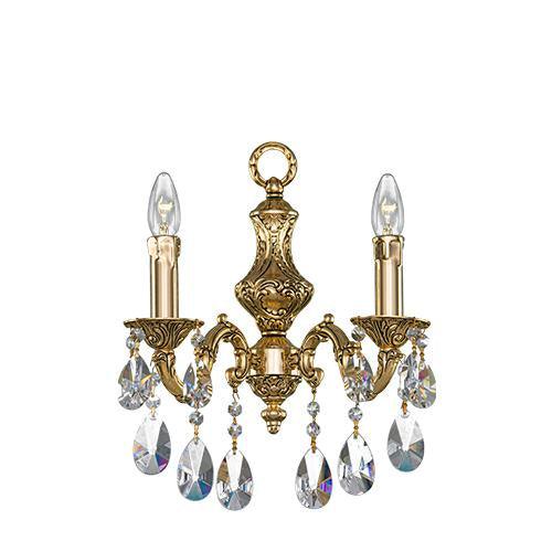 Brass - 2 Bulbs - Gold Oxide - Pear Clear