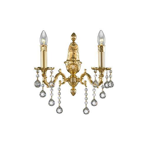 Brass - 2 Bulbs - Gold - Ball Clear