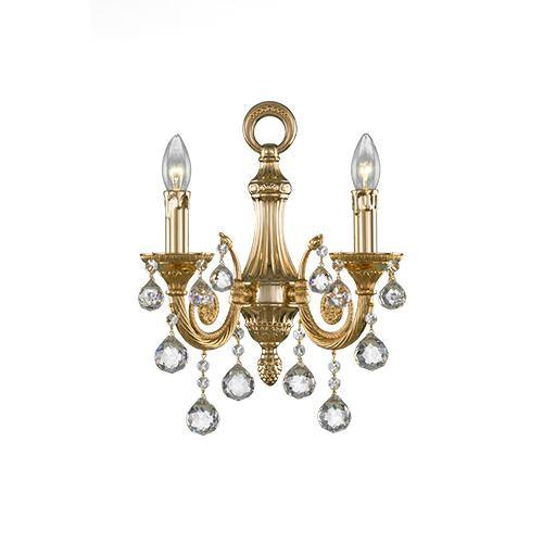 Brass - 2 Bulbs - Gold - Ball Clear