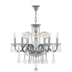 Asfour Crystal - Crystal - 6 Bulbs - Chrome - Bearish Clear