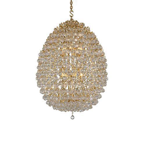 Asfour Crystal - Empire Chandelier - 12 Bulbs - Gold - Ball Clear