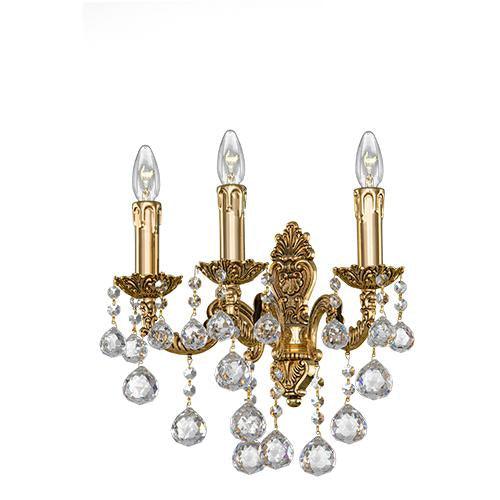 Brass - 3 Bulbs - Gold Oxide - Ball Clear