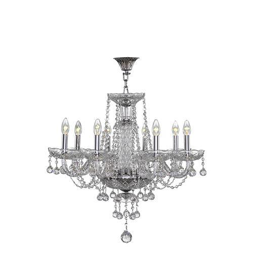 Asfour Crystal - Crystal - 8 Bulbs - Chrome - Bearish Clear