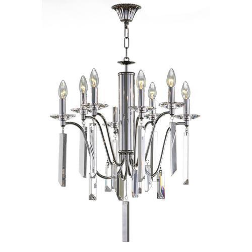 Asfour Crystal - Majestic Chandelier - 8 Bulbs - Chrome - Ball Clear