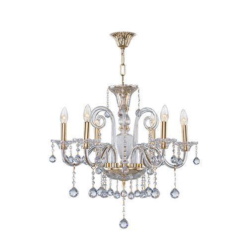 Asfour Crystal - Crystal - 6 Bulbs - Gold - Ball Clear