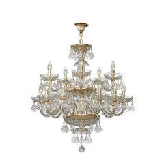 Asfour Crystal - Crystal - 15 Bulbs - Gold - Bearish Clear