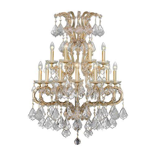 Teresa - 15 Bulbs - Gold - Pendeloque Clear