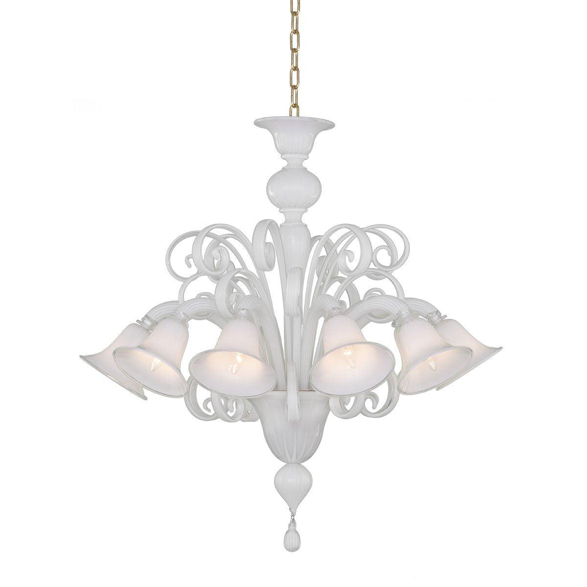Murano Chandelier - 10 Bulbs - white