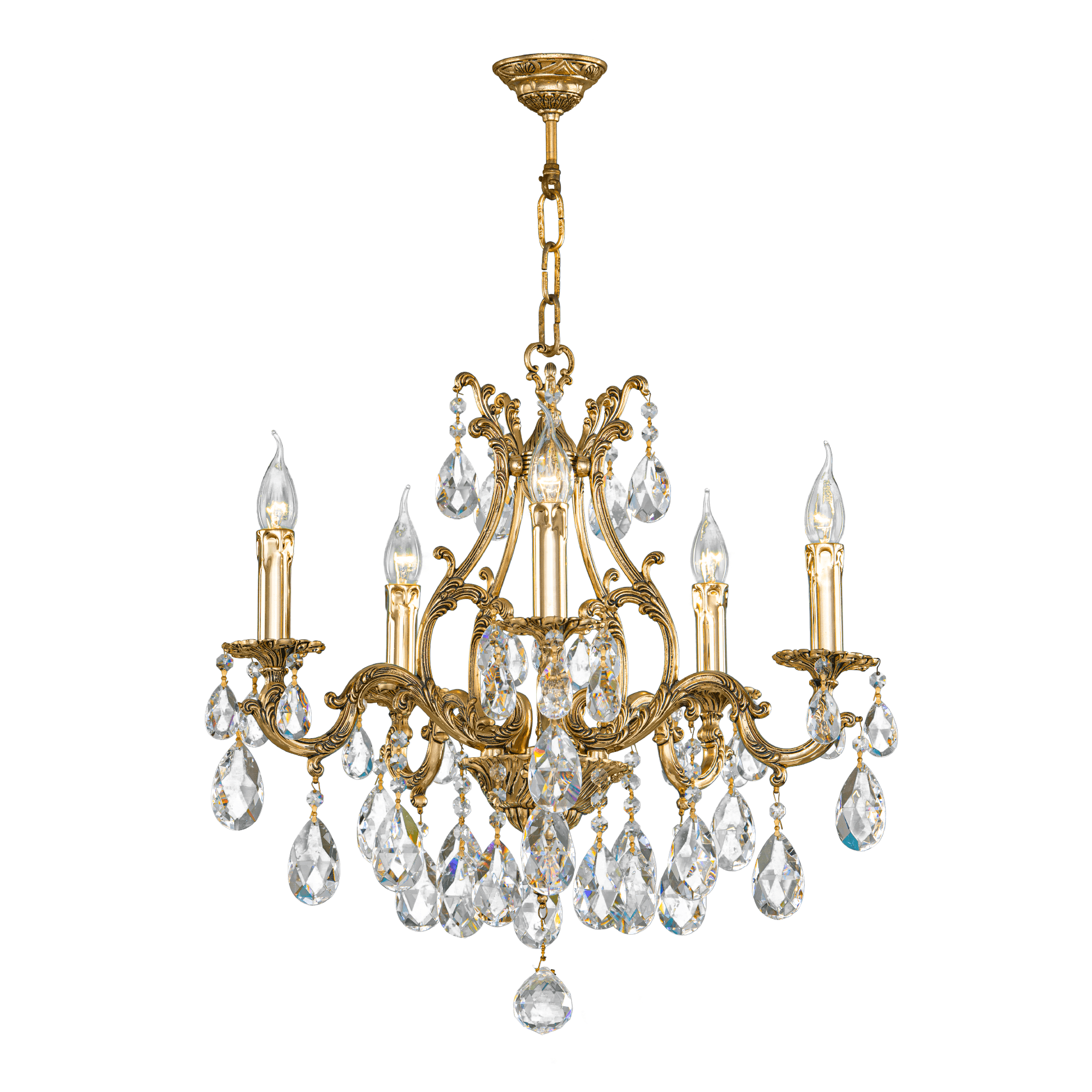 Asfour-Crystal-Lighting-Brass-Collection-Brass-Chandelier-5-Bulbs-Gold-Ox
