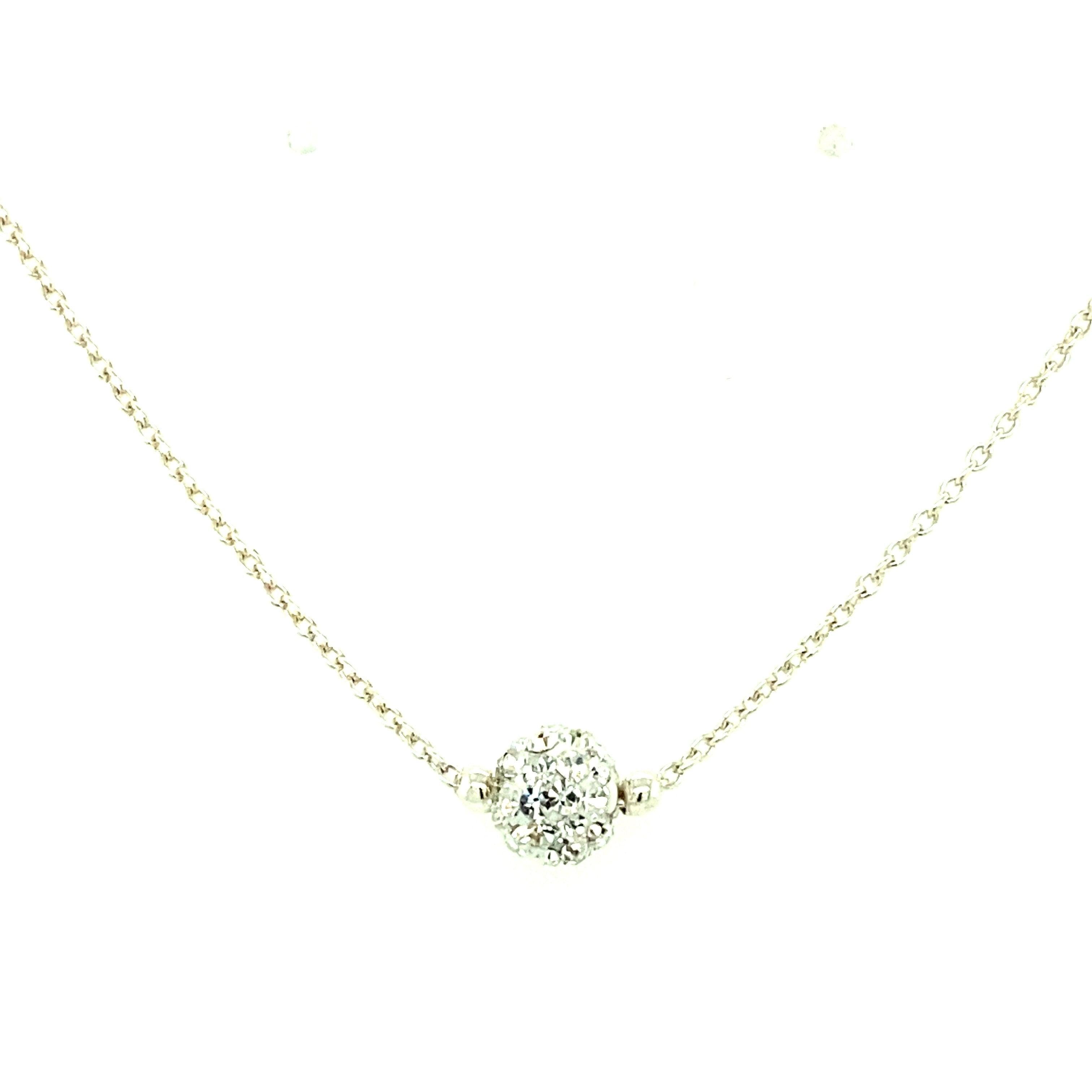 Asfour Crystal Silver Accessories Necklace TN2476-W - 925 Sterling Silver