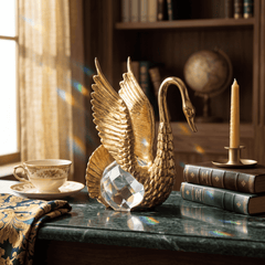 Asfour Crystal Swan – Gold – 8 × 11