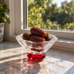 Taj Tayf Crystal Bowl 13/13/6 with Transparent & Siam Crystal