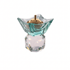 Taj Incense Burner 14/12 with Antique Green & Clear Crystal