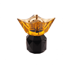 Taj Incense Burner 14/12 with Light Topaz & Jet Crystal