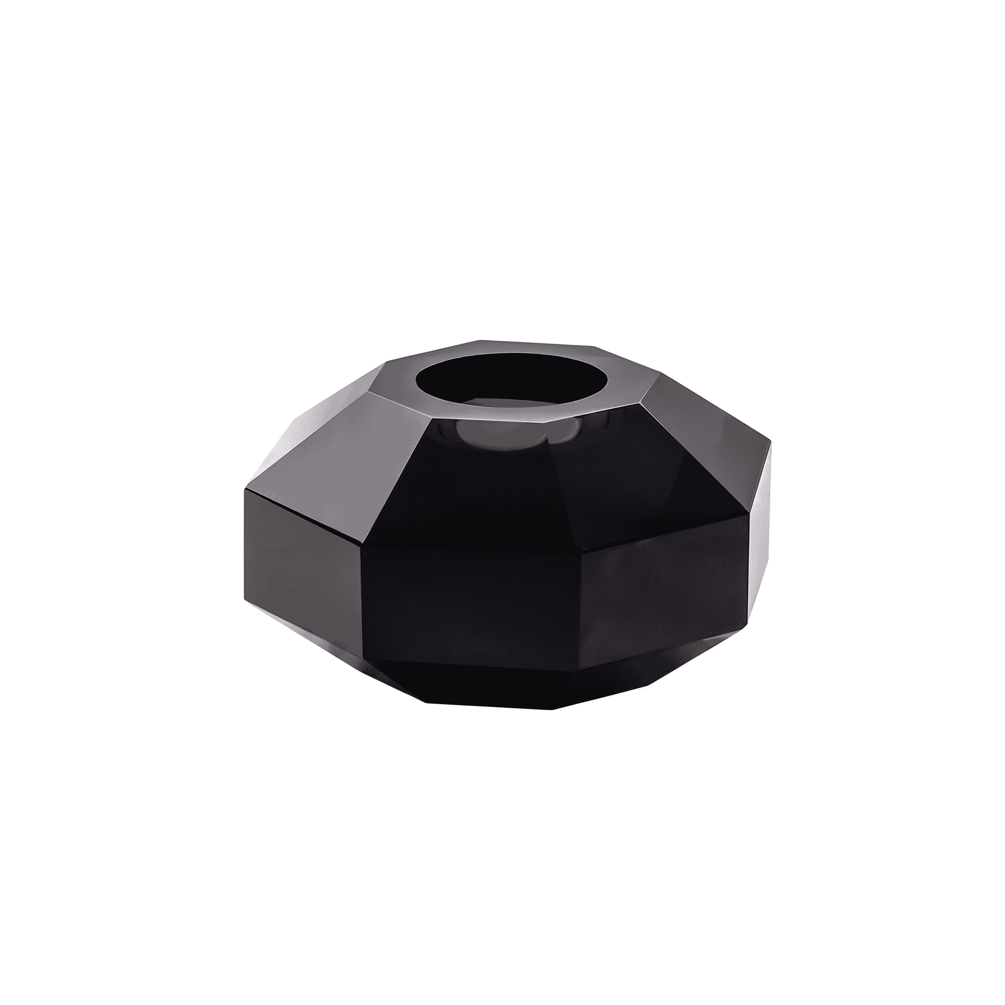 Taj Octagonal Ring Candle Holder 9/8 with Jet Crystal