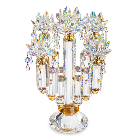 Crystal Candlestick - AB x Gold - Asfour Crystal