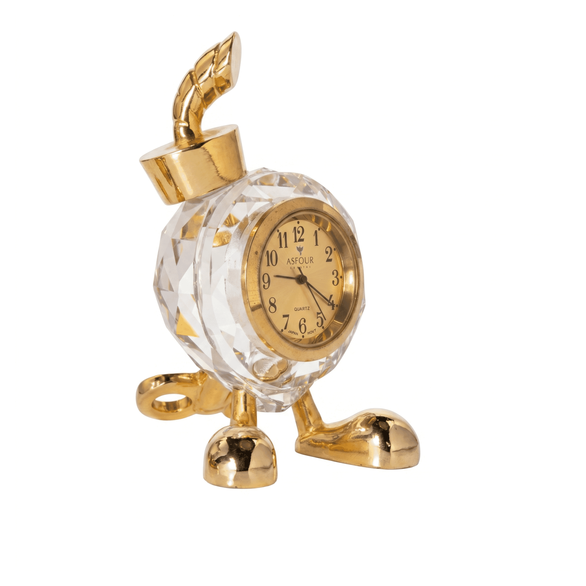 Asfour Crystal Metal-Leg Alarm Clock – 5/7/10