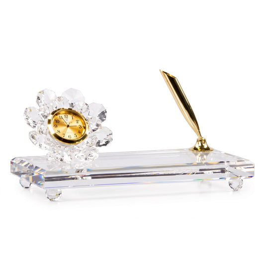 Pen Holder - Clear - Rose - Asfour Crystal