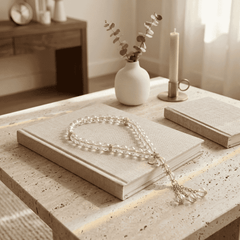 Rosary - Clear - Gold Separator - Small Bead - Asfour Crystal