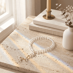 Crystal Rosary clear meduim beads Gold Separator