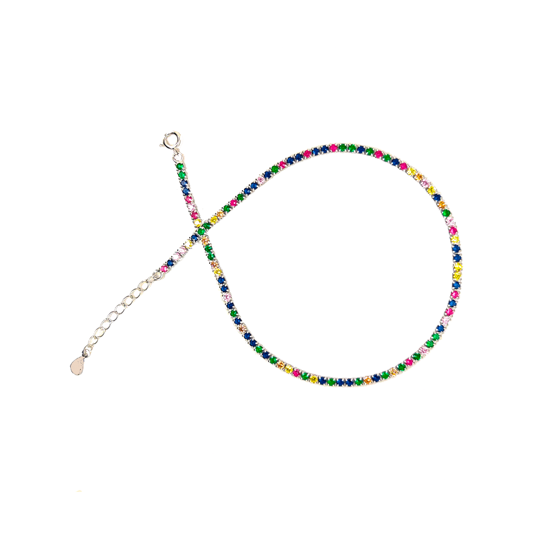 Asfour-Crystal-Sterling-Silver-925-Color-Zen-Anklet-Silver