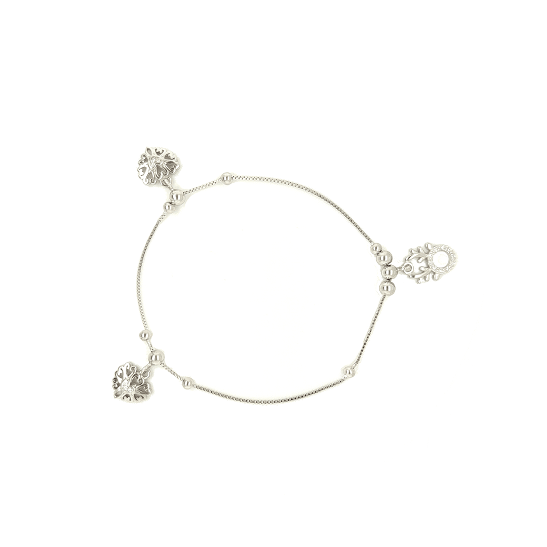 Asfour-Crystal-Sterling-Silver-925-Ring-of-Trees-Anklet-Silver