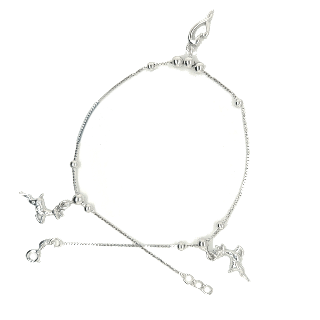 Asfour-Crystal-Sterling-Silver-925-Deer-Anklet-Silver