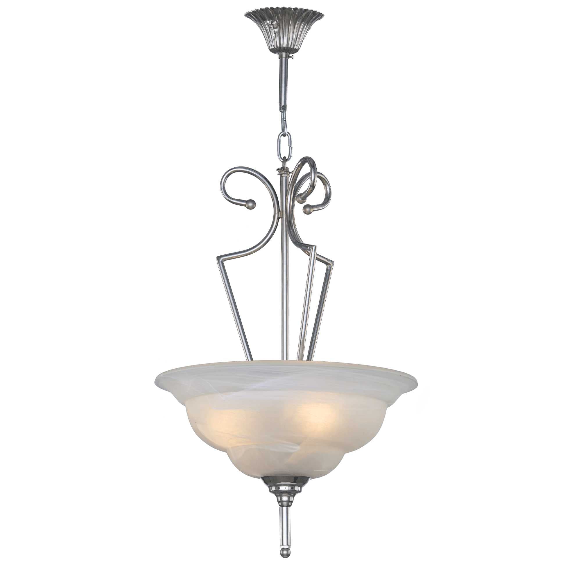 Alabaster Pendant Light - 3 Bulbs - Chrome Asfour