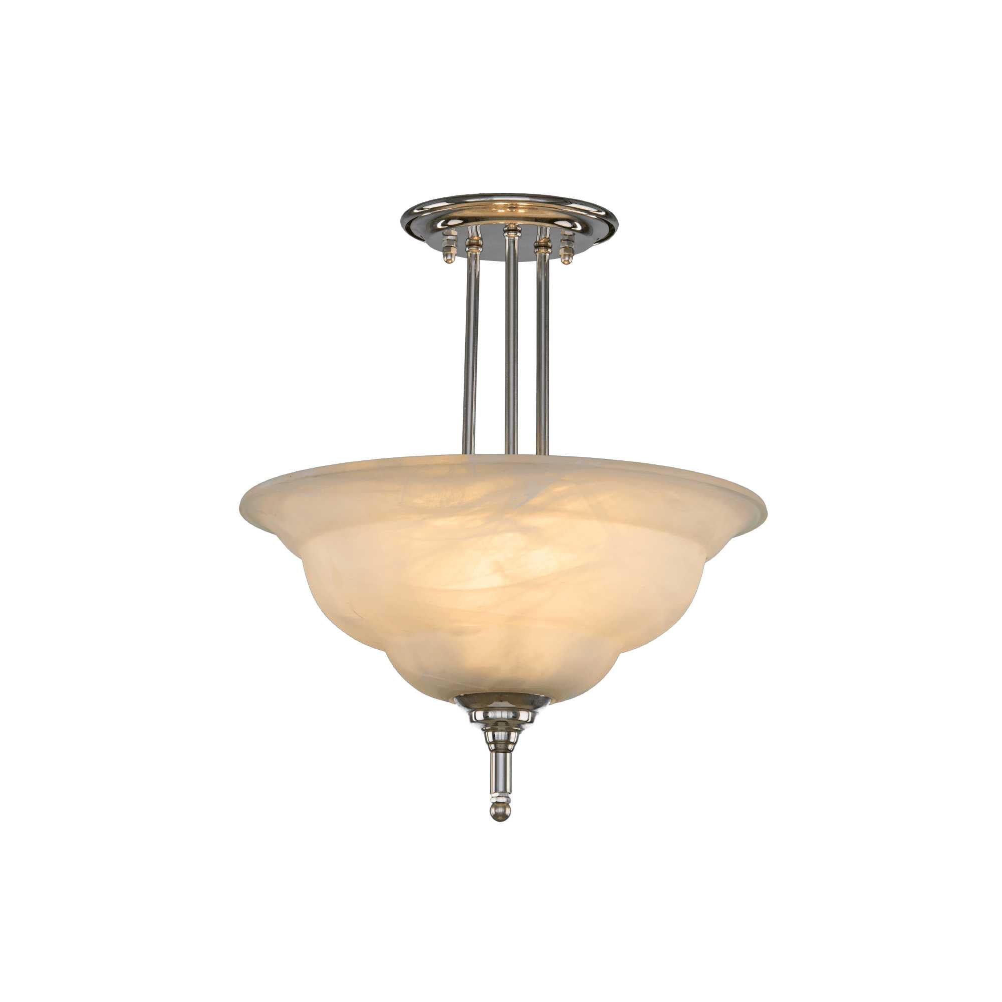 Alabaster Pendant Light - 3 Bulbs - Chrome Asfour
