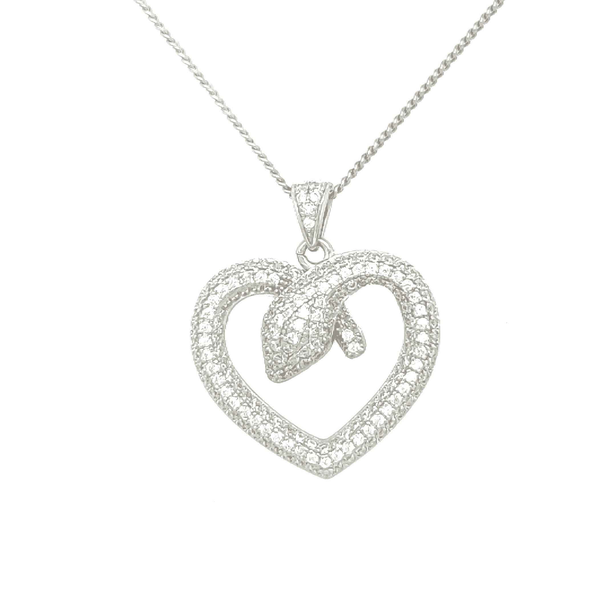 Asfour Heart Necklace in 925 Sterling Silver