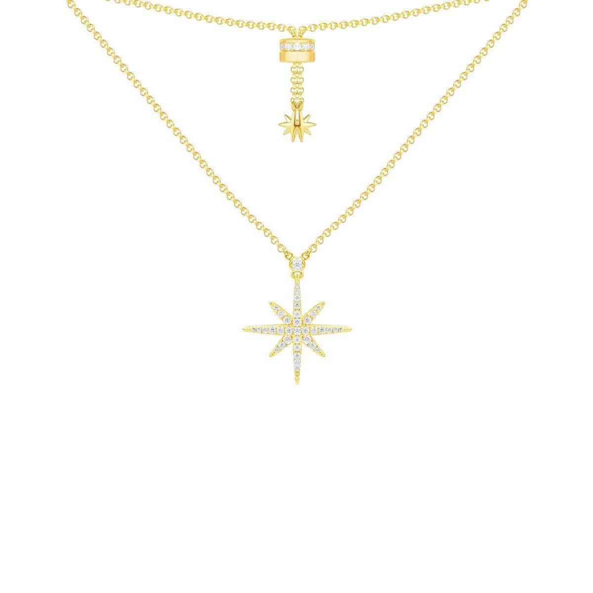 Necklace N1269-S - 925 Sterling Silver - Asfour Crystal